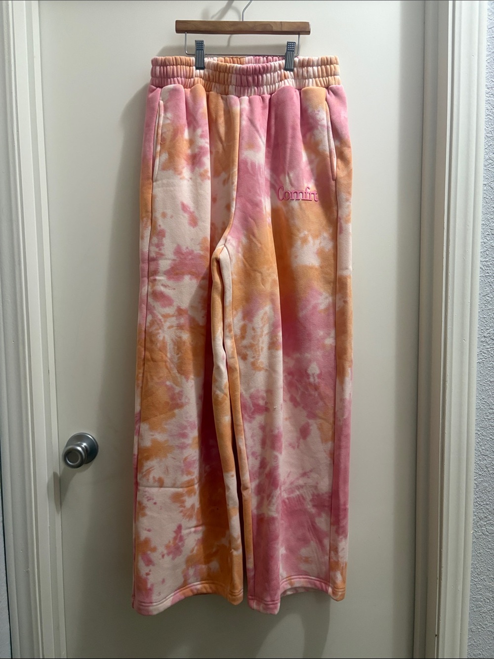 Tie-Dye Track Pants - Pink & Orange